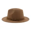 Fedora Hats for Women Mężczyzny szerokie grzbiet solidne kapelusze hats pasek klasyczny formalny sukienka khaki czarne zimowe czapki sombreros de mjer 240221