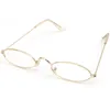 Lunettes de soleil 2024 Japonais Harajuku Métal Ovale Lunettes Or Argent Carré Vision Soins Anti-bleu Lunettes Cadre Pour Femmes Hommes