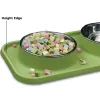 Leveranser Double Cat Bowl Rostfritt stål Nonslip Cat Feeder Pet Bowls med Stand Water Dog Food Water Feater Cat Acessorios Dropshipping