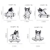 Nouveau Bijoux en alliage d'animaux dessin animé créatif mignon Skateboard chien en forme d'emblème d'huile goutte à goutte