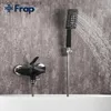 Badrumsvaskar kranar frap mässing badrum kran väggmonterat duschsystem med ABS handhållen badkar kallt vatten mixer kran q240301