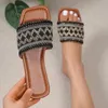 Sandalen für Damen, modisch, Boho-Stil, Farbblock, bestickt, lässig, einfach, flach