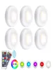 LED Closet Lights RGB Puck Lighting 16 Colors Wireless Under Cabinet Lighting Battery Powered Night Light with Remote Control Dim9027030