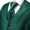 Men's Vests Gift Silk Mens Tie Set Jacquard Green Gold Red Pink Black Purple Waistcoat Necktie Hanky Cufflinks Wedding Business Hi-Tie