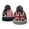 Berets Winter Beanie Cuffed Knit Warm Hat For Men Women Youth Boys Girls American Flag Outdoor Ski Sports Hiking Caps