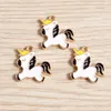 Encantos 10 pçs 21x18mm cavalo dos desenhos animados liga esmalte animal pingentes para fazer jóias brincos colar diy artesanato suprimentos