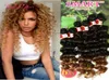 TRESS HAIR DEEP WAVE RIPPE HAWOR BRAIDS JERRY CURLYDEEP KINKY CURLY OMBRE OMBRE COLOR PINK BROWNSETY BRAIDING 크로 셰 뜨개질 머리카락 EX1896456