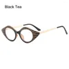 Solglasögon Spring Leg Blue Light Blocking Glasses Y2K Liten Frame Optical Spectakles Cat Eye Stripe Anti-Blue