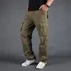 Pantaloni da uomo di grandi dimensioni multitasche tuta ampia sport all'aria aperta allenamento militare jogging pantaloni casual larghi e comodi 240226