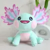 2024 kawaii axolotl 봉급 장난감 만화 axolotl 박제 동물 봉제 인형 귀여운 핑크 bule 살롱 친구 아이를위한 생일 선물 25cm