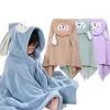 Towels NEW Pet Shower Bath Towel Soft Coral Fleece QuickDrying Bathrobe Cartoon Hoodie Cape For Cats Dogs Kitten Puppy Pets Supplies