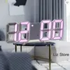 Originality 3D Alarm Clocks LED Number Wall Clock Office Bedroom Horloge White Frame Colorful Word Decorate Multifunction Timer TH1314