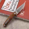 Coltello pieghevole Flipper A2293 di alta qualità D2 Lama Tanto satinata Manico in palissandro CNC Campeggio esterno Escursionismo Cuscinetto a sfere Coltelli tascabili EDC