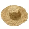 Chapeaux à large bord pliable femmes été soleil à la main plage creux casquettes de paille tisser dames chapeau visière