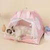 Mats Pet Teepee Tent Rabbit Ear Puppy Bed Removable Cat Indoor Tent House Hideaway Puppy Cave Nest Bed Washable Tent for Pets