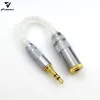 Accessori FDBRO Nuovo auricolare audio 8core cristallo singolo argento spina bilanciata adattatore 2.5 3.5 4.4 mm adattatore HIFI filo uso spina convertitore