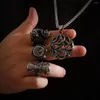 Naszyjniki wiszące tytanowe stal nierdzewna moda moda ulica wąż pentagram naszyjnik nordycki męski amulet zwierzęcy biżuteria