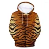 Kvinnors hoodies Autumn Animal Skin Snake Tiger 3D Print Women Fashion Sweatshirts Overdimasy Hoodie Kids Pullovers Tracksuit Clothing