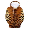 Sweats à capuche pour femmes automne peau d'animal serpent tigre impression 3D femmes mode sweats à capuche surdimensionné enfants pulls survêtement vêtements