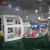 wholesale Outdoor Games Activities 5m Long Kids Party Transparent Inflatable Bubble Ball Igloo Dome Tent With Balloons White Bubble House For Outdoor Party Events