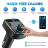 Ny ny FM-sändare PD Type-C Dual USB 3.1A Fast Charger Colorful Ambient Light Handsfree MP3 Modulator Player Car Bluetooth 5.0