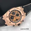 Business Wrist Watches Chronograph Wristwatch AP Watch Royal Oak Offshore Series Precision Steel 18k Rose Gold Automatic Machinery 42mm Date Display Timing Functi