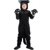 Costumi Black Cat cosplay Costume per bambini Custom Kitten Animal Onesie + guanti + cappello Adatto per lo spettacolo teatrale Halloween Party