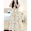 2024 New womens summer dress French Short Bubble Sleeves Fragmented Flower Dress for Childrens Wear linen dress for women Waist Slimming Forest Style Long Dress S0VB