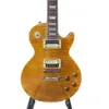 Standardgitarre, gelbe Farbe, Mahagonikorpus, Tigerahorndecke, Palisandergriffbrett, 22 Bünde, kostenloser Versand