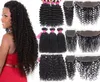 9A Bundles de cheveux vierges brésiliens avec fermetures 4X4 Fermeture en dentelle ou 13X4 Fermeture frontale en dentelle Kinky Curly Deep Wave Bundles avec Cl3089480