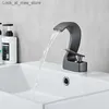 Banyo Lavabo muslukları Gümüş/Siyah/Gri/Altın/Beyaz/Platin/Platin Banyo Sıcak ve Soğuk musluklar Washbasins Swan Havzası muslukları Q240301