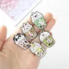 Cartoon New Creative Cute Bear Animal Shaped Pearl Milk Tea Brooch Accessories Baked Paint Badge