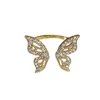Кластерные кольца индивидуальность циркона Золотая бабочка с открытым кольцом женское классическое красивое мод