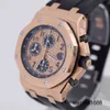 Business Branch Watches Chronograph Na ręka AP Watch Epic Royal Oak 26470or Mens Watches 18K Rose Gold Automatyczne mechaniczne mechaniczne słynne zegarek luksusowy sport WATC