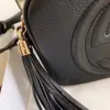 SOHO DISCO Handtaschen Designer Taschen Echtes Leder Umhängetaschen Buchstaben-Muster Quaste Geldbörsen Frauen Handtasche Mode Crossbody Ba197U