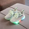 Children Led Shoes Boys Girls Lighted Sneakers Glowing Shoes for Kid Green Black Sneakers Boys Baby Sneakers with Luminous Sole 240220