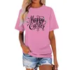 Camiseta feminina casual moda camiseta em torno do pescoço design ao ar livre manga curta topo páscoa impresso magro-tipo jovem coquete