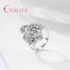 Clusterringen 1PCS Fancy Wedding Micro Verharde Fonkelende Kristallen Voor Vrouwen Bruidsverloving Hoge Kwaliteit 925 Sterling Zilver