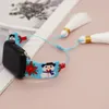 Link Bracelets Suitable For Applewatch Christmas Fashion Accessories Cross Border Rice Ball Weaving Light Luxury Tassel Watch Band