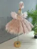 Children sequins embroidery tassel princess dresses Ball Gown girls gauze falbala fly sleeve party dress kids piano performance costumes Z6919