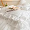 Bawełniana poduszka z koronkowym wystrojem sypialnia dekoracyjna księżniczka haftowana poduszka etui dziewcząt pokój różowy biały okładka 12pc 240223