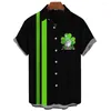 Erkekler Sıradan Gömlekler 2024 St. Patrick Günü Giyim Kısa Kollu Üstler Büyük Boy Tatil Giyim İrlandalı