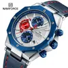 NAVIFORCE Orologi al quarzo moda da uomo Cronografo sportivo in pelle Orologio da polso data impermeabile luminoso maschile 240227