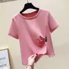 Women's T Shirts Real S 2024 Summer T-shirt Irregular Short Sleeve Dress