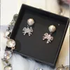 Boucles d'oreilles en argent Sterling 925 pur, nœud doux, perle, bijoux de luxe, accessoires pour fête d'anniversaire de mariage, pour femmes