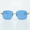 Fabrikada en çok satan enfes stil 3524018 Mikro Kesim Klasikler Elmas Lens Güneş Gözlüğü Doğal Beyaz Bufalo Korna Gözlükleri Boyut 18-140 mm