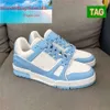 Emed New Designer Trainer Shoes Sneaker White Black Sky Blue Green Denim Pink Red S Herr Casual Sneakers Low Platform Womens Tra