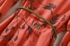 2024 Spring Summer Floral Print Women's Dress V-Neck Zipper Long-Sleeve Woman's Casual Long Dresses AS053
