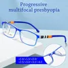 Gafas de sol Vintage progresivas gafas de lectura multienfoque para hombres mujeres luz anti-azul cerca de gafas de presbicia lejana