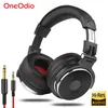 Oneodio com fio profissional estúdio pro dj fones de ouvido com microfone sobre a orelha monitor alta fidelidade música fone para telefone pc